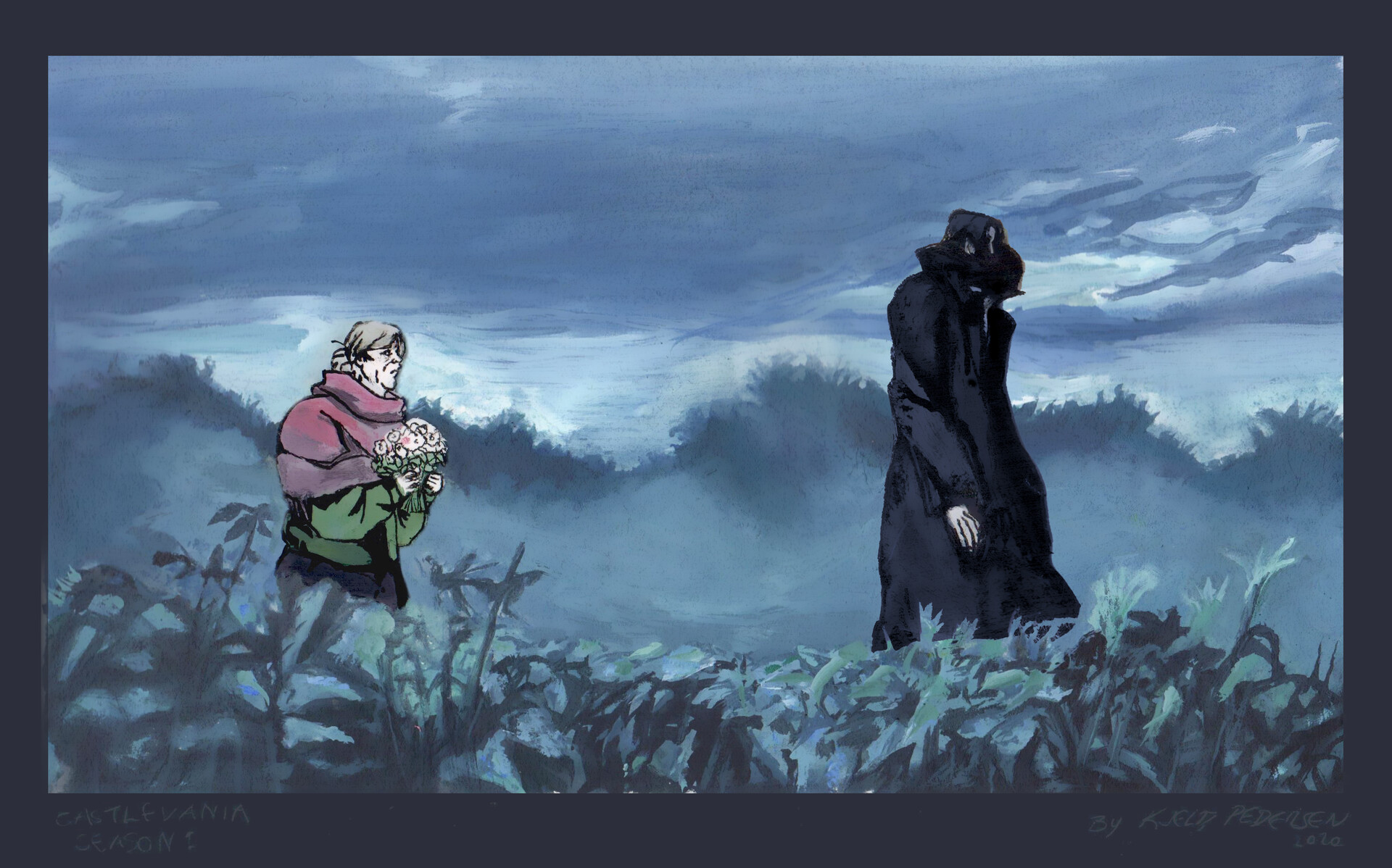 Artstation Kjeld Pedersen Background Studies Castlevania Netflix Traditional Fan Art
