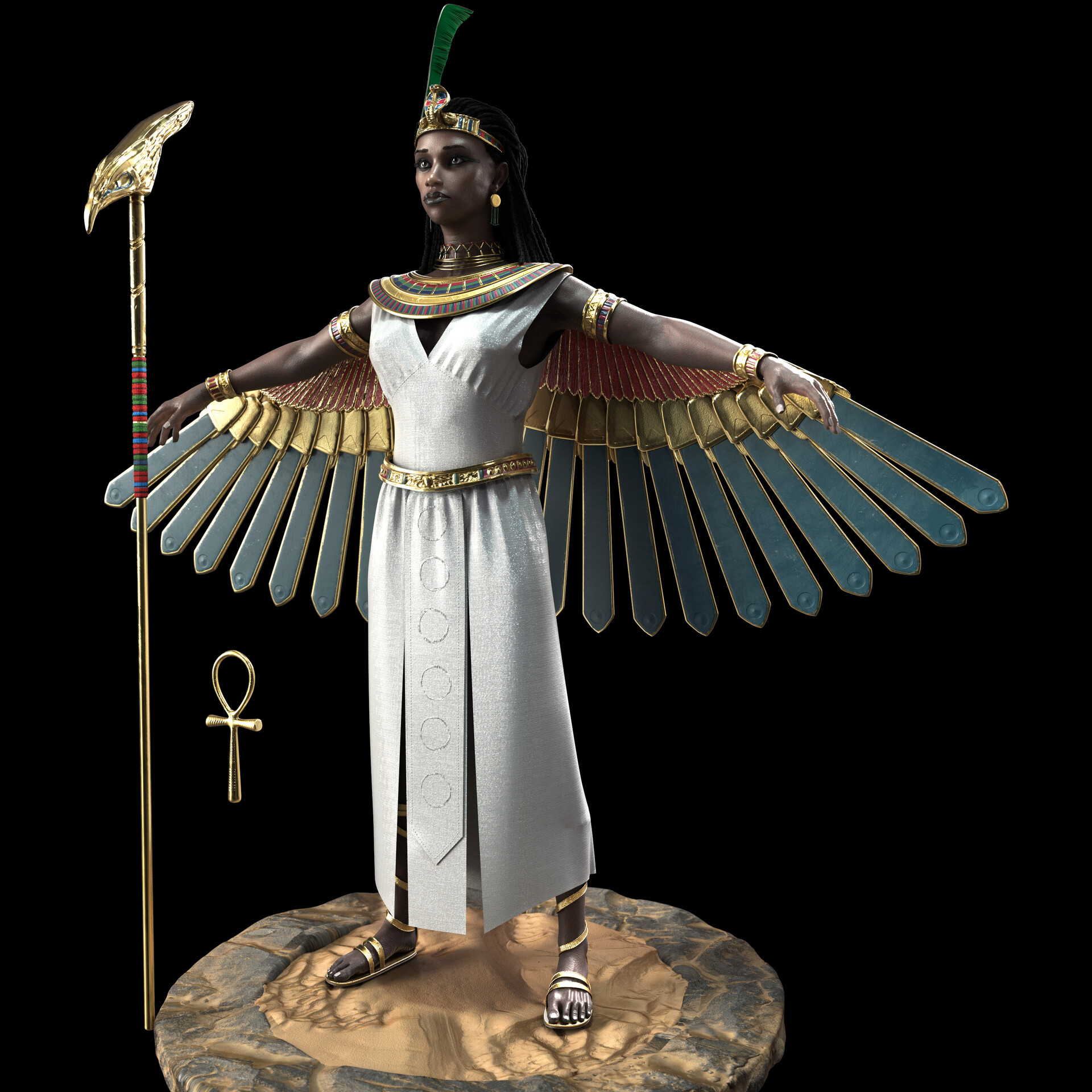 Bij wet Makkelijk te begrijpen Geneigd zijn ArtStation - Egyptian Goddess Maat - Development