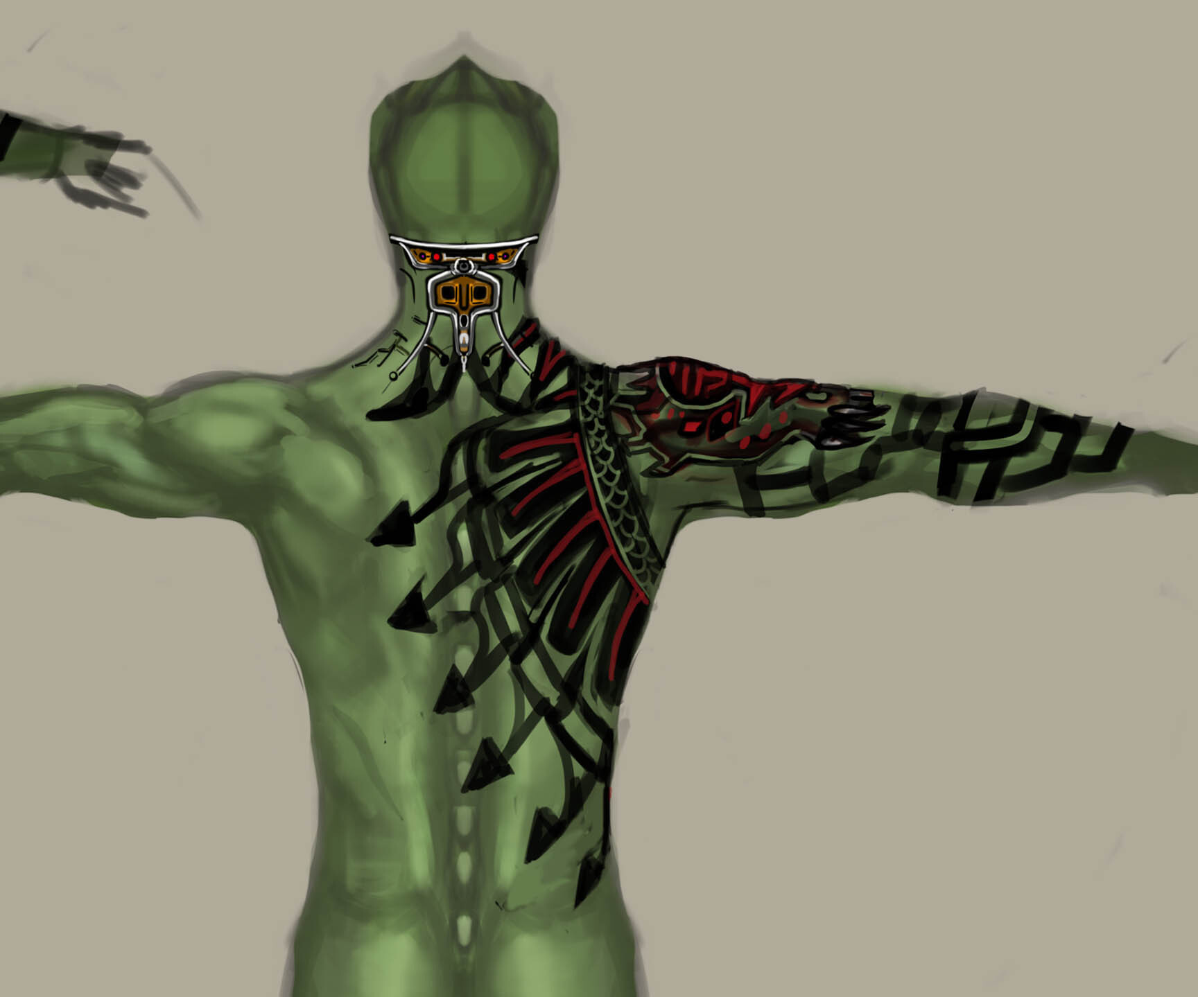 ArtStation WIP. Damian's tattoo design thumbnails and