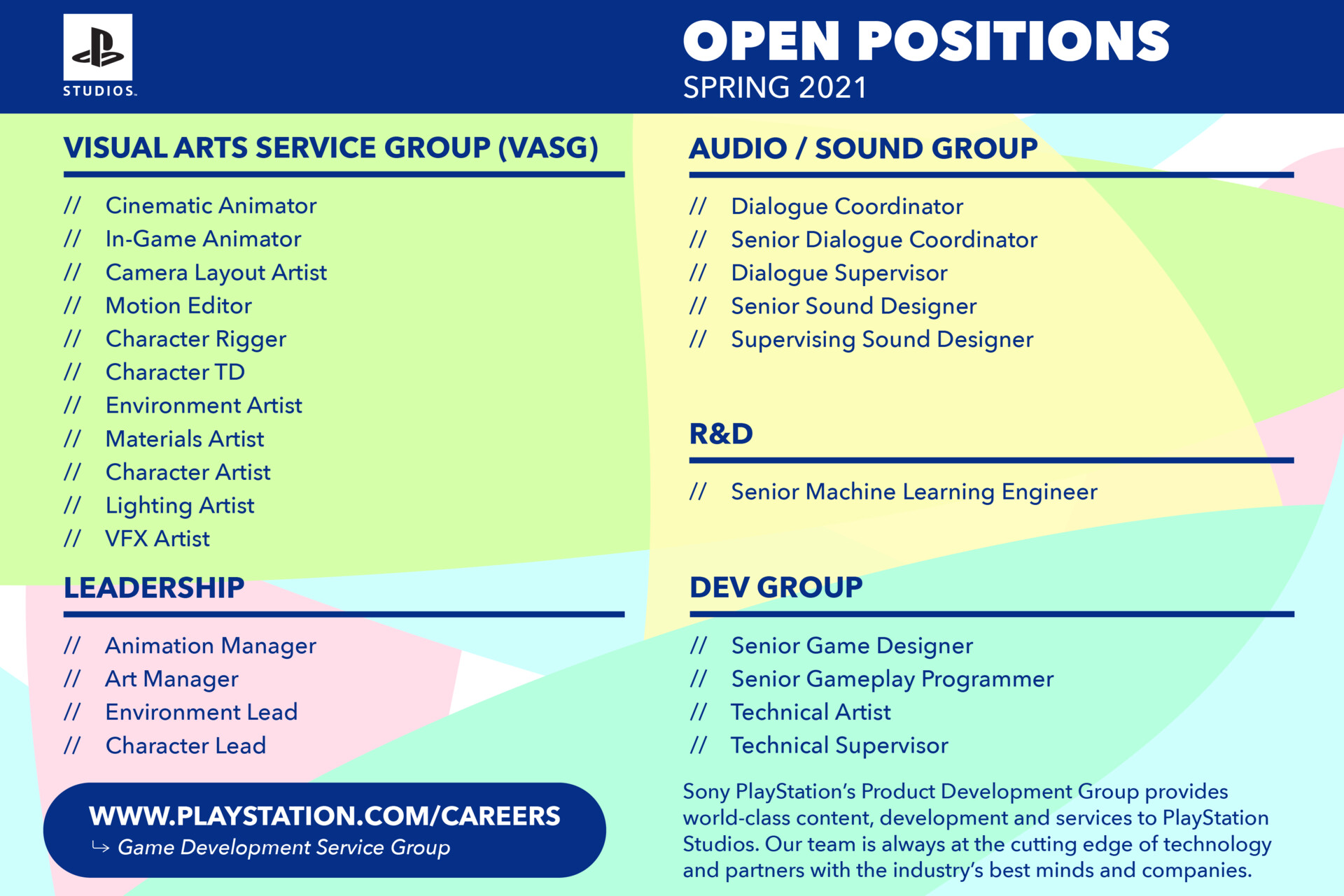 ArtStation PlayStation Open Positions Spring 2021 artstation-playstation-open-positions-spring-2021