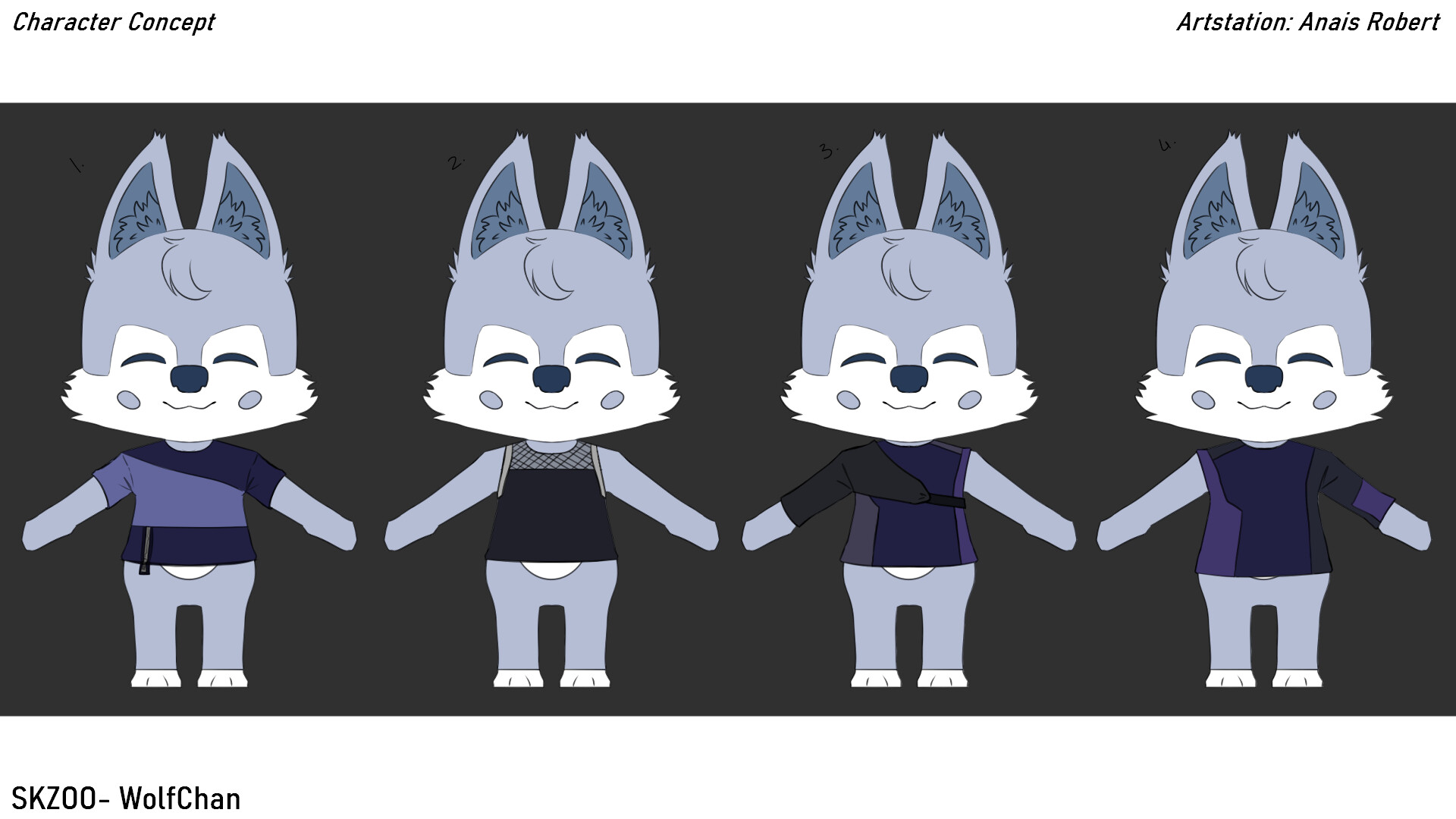 Anais Robert - WIP: Character- WolfChan from SKZOO (Texture + Render)