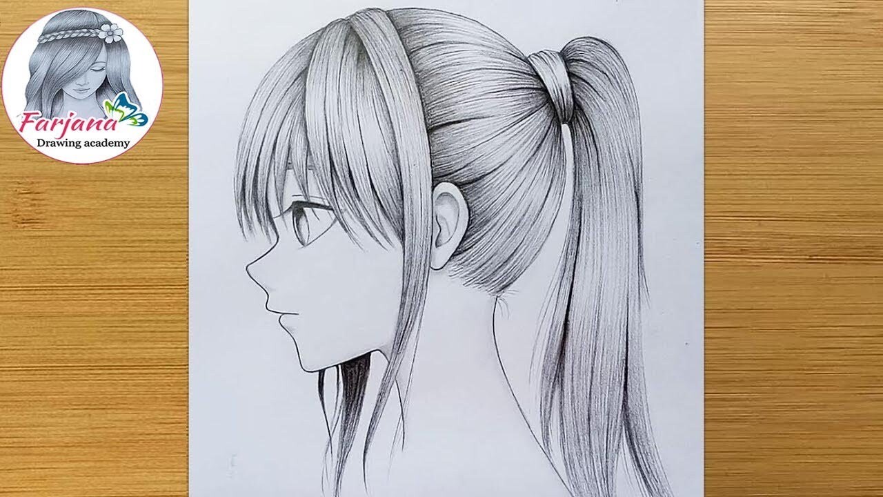 Easy anime girl drawing, How to draw anime step by step